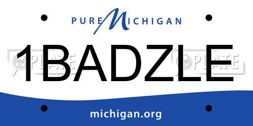 1BADZLE Michigan License Plate