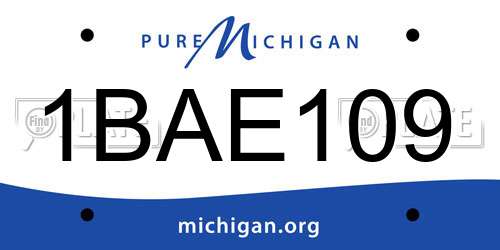 1BAE109 Michigan License Plate