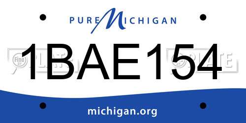 1BAE154 Michigan License Plate