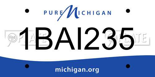 1BAI235 Michigan License Plate
