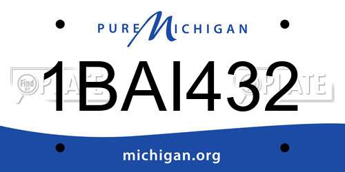 1BAI432 Michigan License Plate