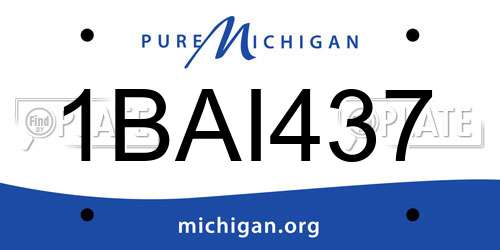 1BAI437 Michigan License Plate