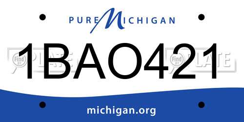 1BAO421 Michigan License Plate