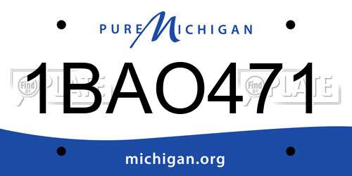 1BAO471 Michigan License Plate