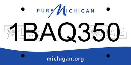 1BAQ350 Michigan License Plate