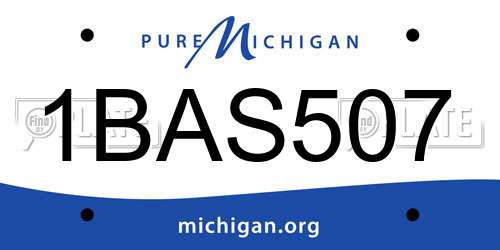 1BAS507 Michigan License Plate