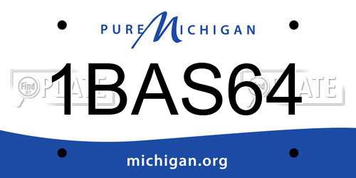 1BAS64 Michigan License Plate