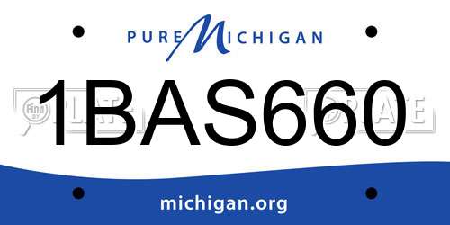 1BAS660 Michigan License Plate