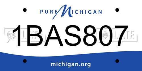 1BAS807 Michigan License Plate