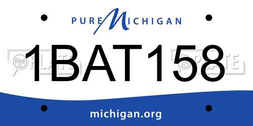 1BAT158 Michigan License Plate