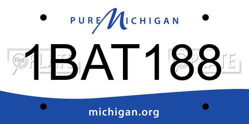 1BAT188 Michigan License Plate