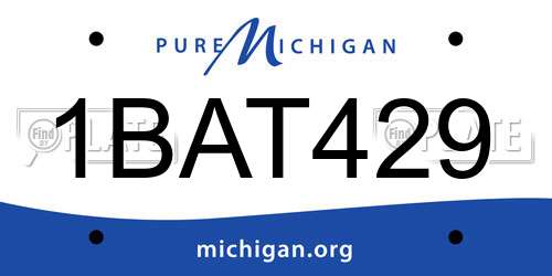 1BAT429 Michigan License Plate