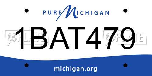 1BAT479 Michigan License Plate