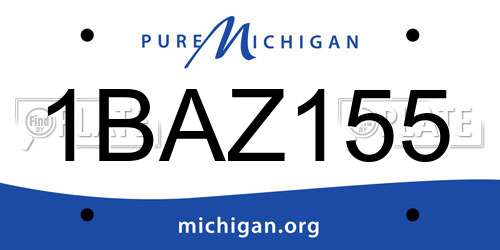 1BAZ155 Michigan License Plate