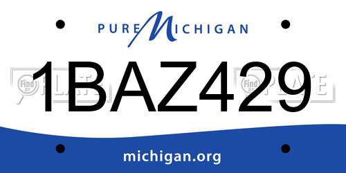 1BAZ429 Michigan License Plate