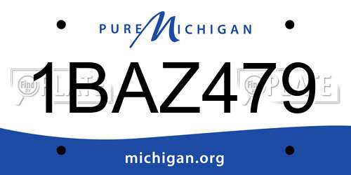 1BAZ479 Michigan License Plate