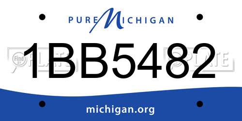 1BB5482 Michigan License Plate