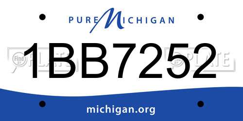 1BB7252 Michigan License Plate