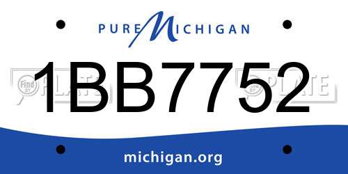 1BB7752 Michigan License Plate