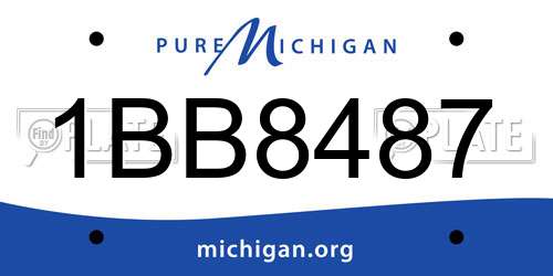 1BB8487 Michigan License Plate