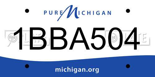 1BBA504 Michigan License Plate