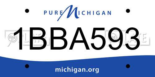1BBA593 Michigan License Plate