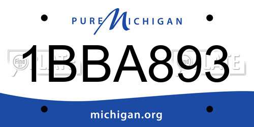 1BBA893 Michigan License Plate