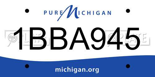 1BBA945 Michigan License Plate