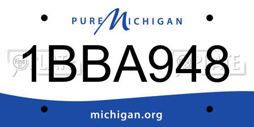 1BBA948 Michigan License Plate