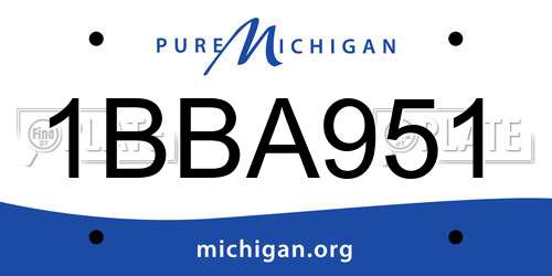 1BBA951 Michigan License Plate