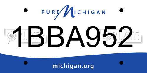 1BBA952 Michigan License Plate