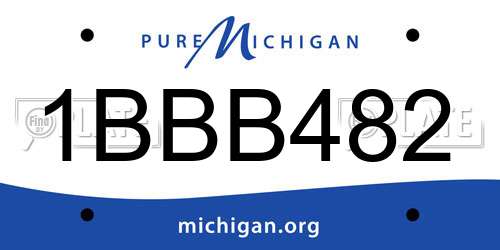 1BBB482 Michigan License Plate