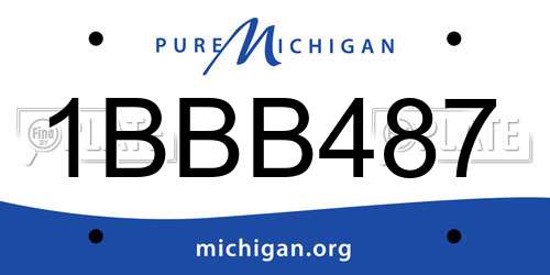 1BBB487 Michigan License Plate