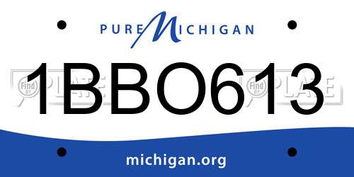 1BBO613 Michigan License Plate