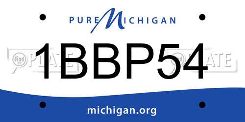 1BBP54 Michigan License Plate