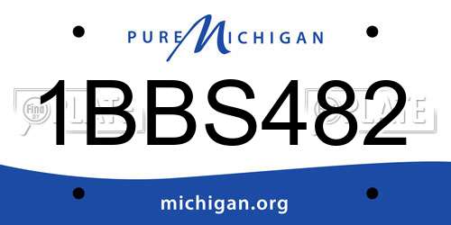 1BBS482 Michigan License Plate