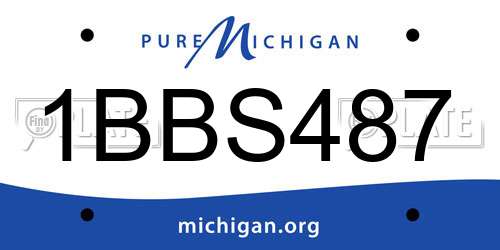 1BBS487 Michigan License Plate