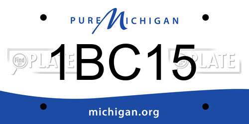 1BC15 Michigan License Plate