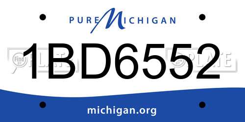 1BD6552 Michigan License Plate