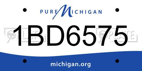 1BD6575 Michigan License Plate