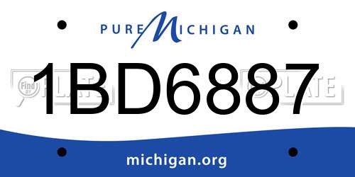 1BD6887 Michigan License Plate