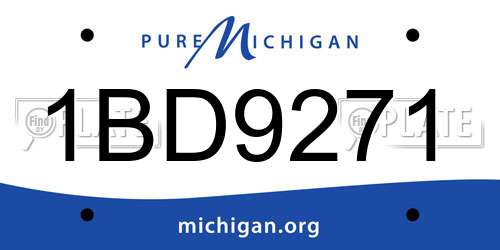 1BD9271 Michigan License Plate
