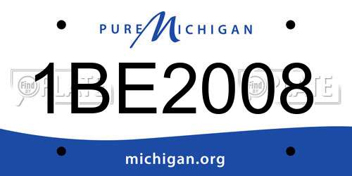 1BE2008 Michigan License Plate