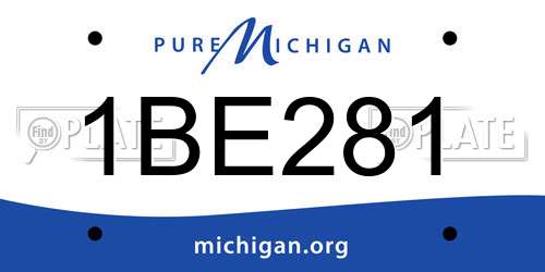 1BE281 Michigan License Plate