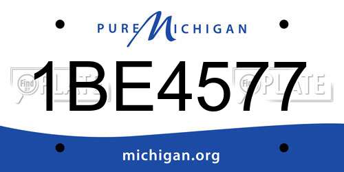 1BE4577 Michigan License Plate