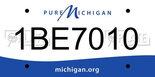 1BE7010 Michigan License Plate