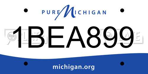 1BEA899 Michigan License Plate