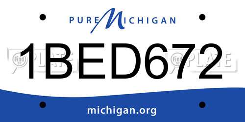 1BED672 Michigan License Plate