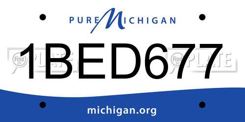 1BED677 Michigan License Plate