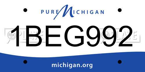 1BEG992 Michigan License Plate